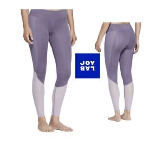 Joy Lab Purple Lavender Athletic Leggings with Mesh Lower Legs, Comfort Band wit